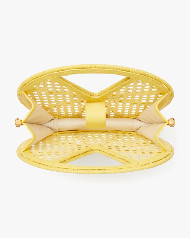 Lemon Drop Rattan Top-Handle Bag