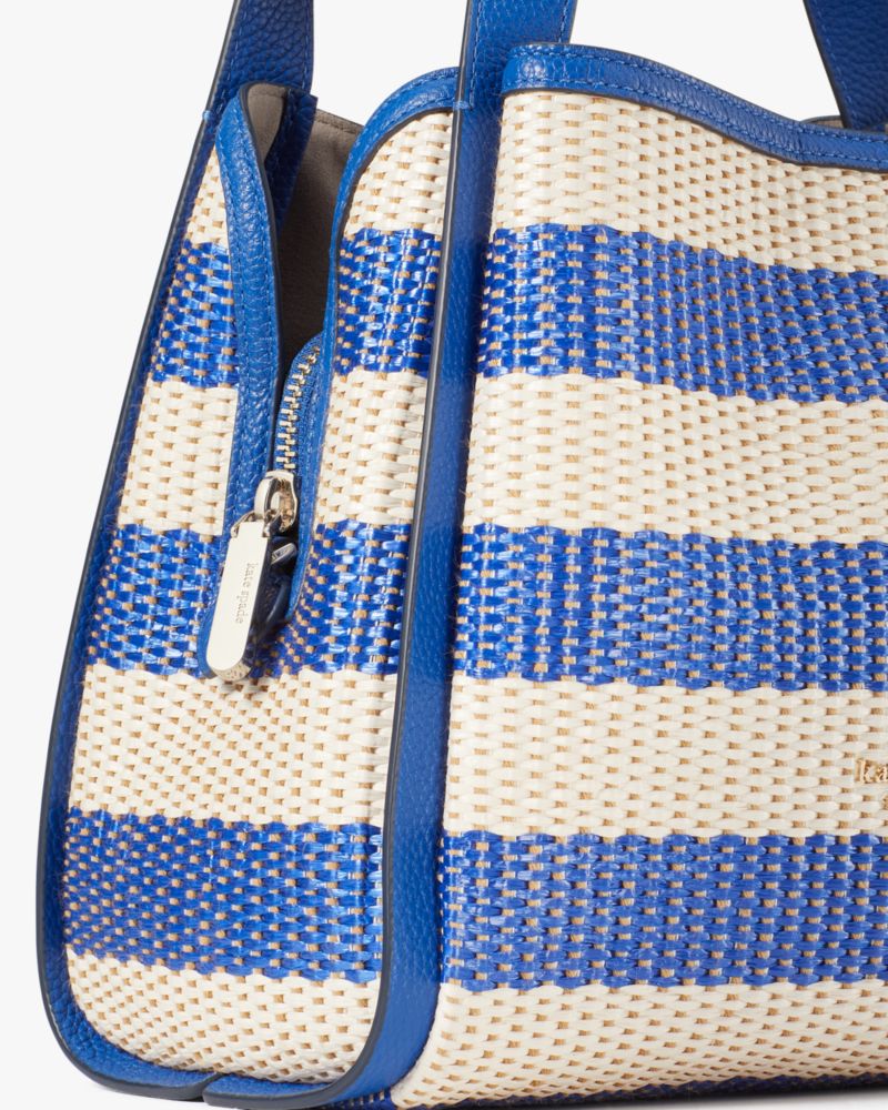 kate spade Kate Spade knott striped straw medium crossbody tote 298.00