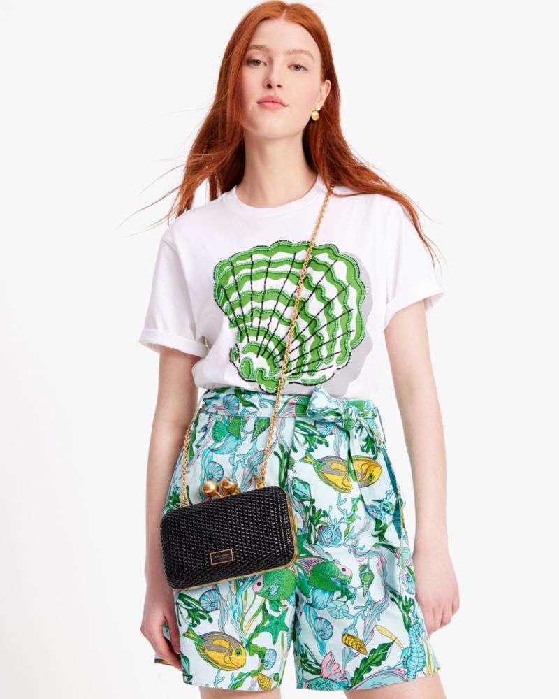 Kate Spade,Kisslock Woven Small Clutch,