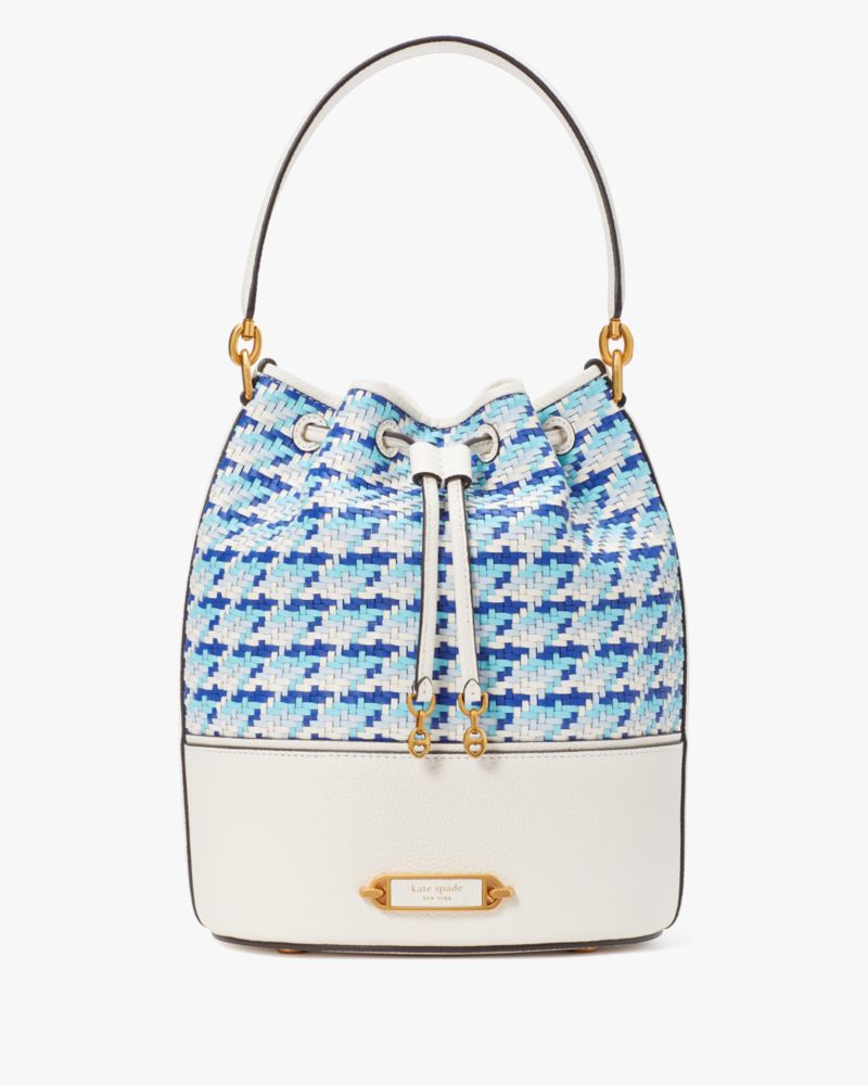 Striped Design Braided Bucket Bag 2023 New Women's Handbags