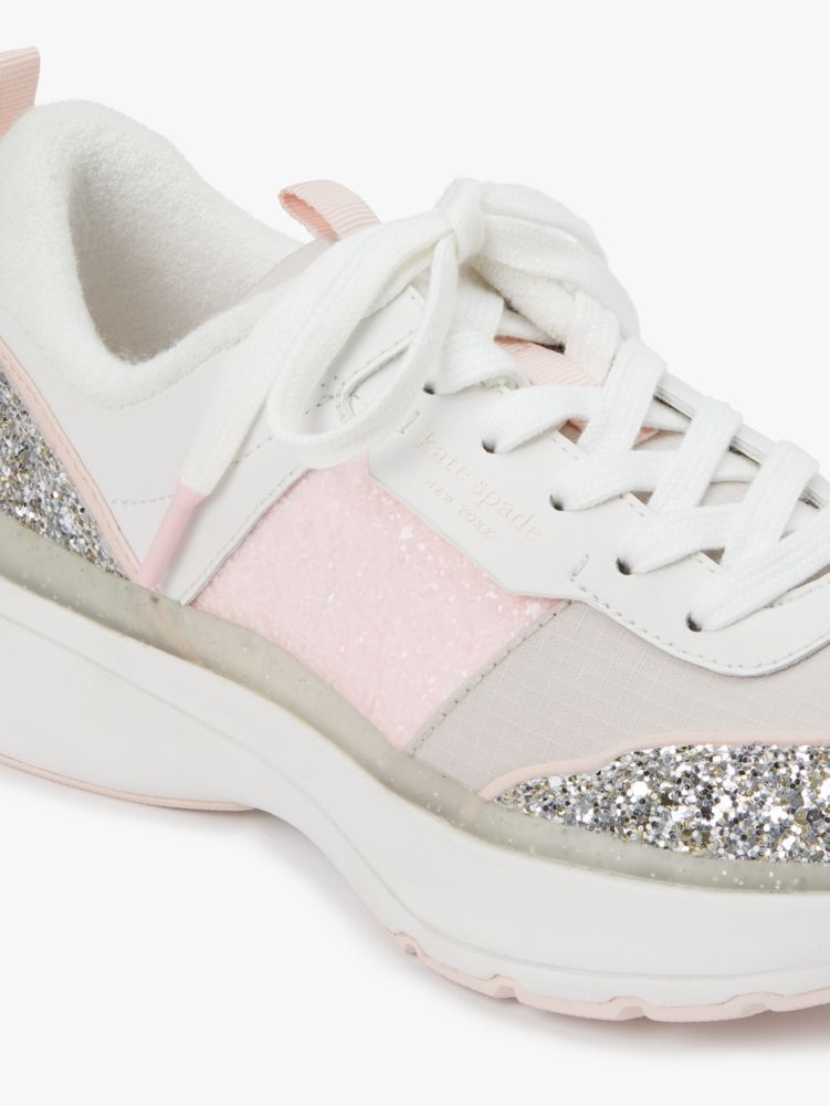 Glitter Lace Up Pink Sparkle Sneakers Pink / 11