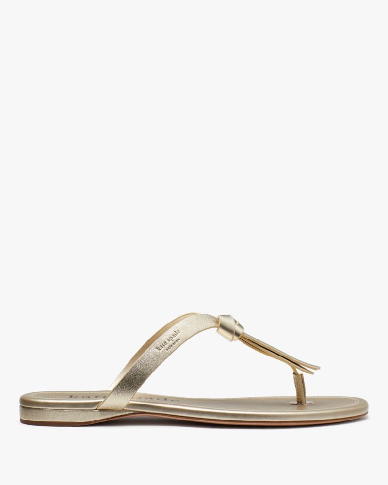 Kate Spade,Knott Slide Sandals,Nappa Leather,Flip Flops,Logo,Knot,Embossed,Casual,