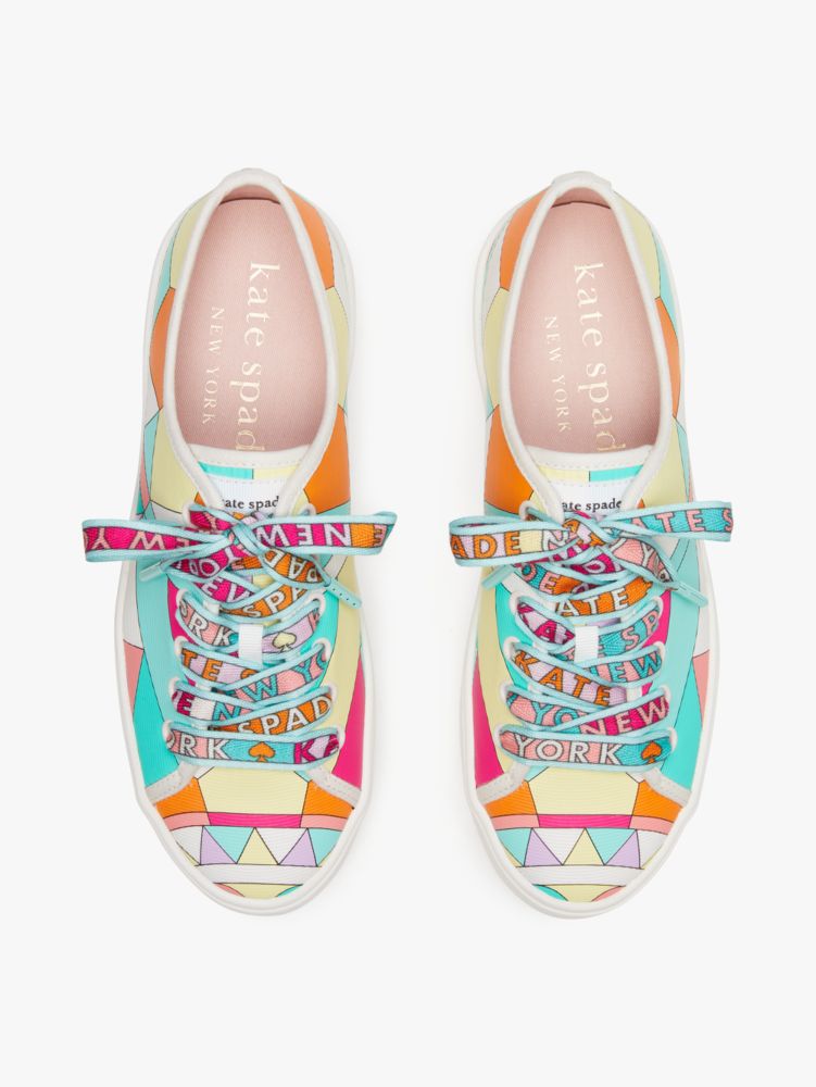 Kate Spade,Serve Sneakers,Cotton,Rubber,Casual,Pull Tab,Casual,Multi Color