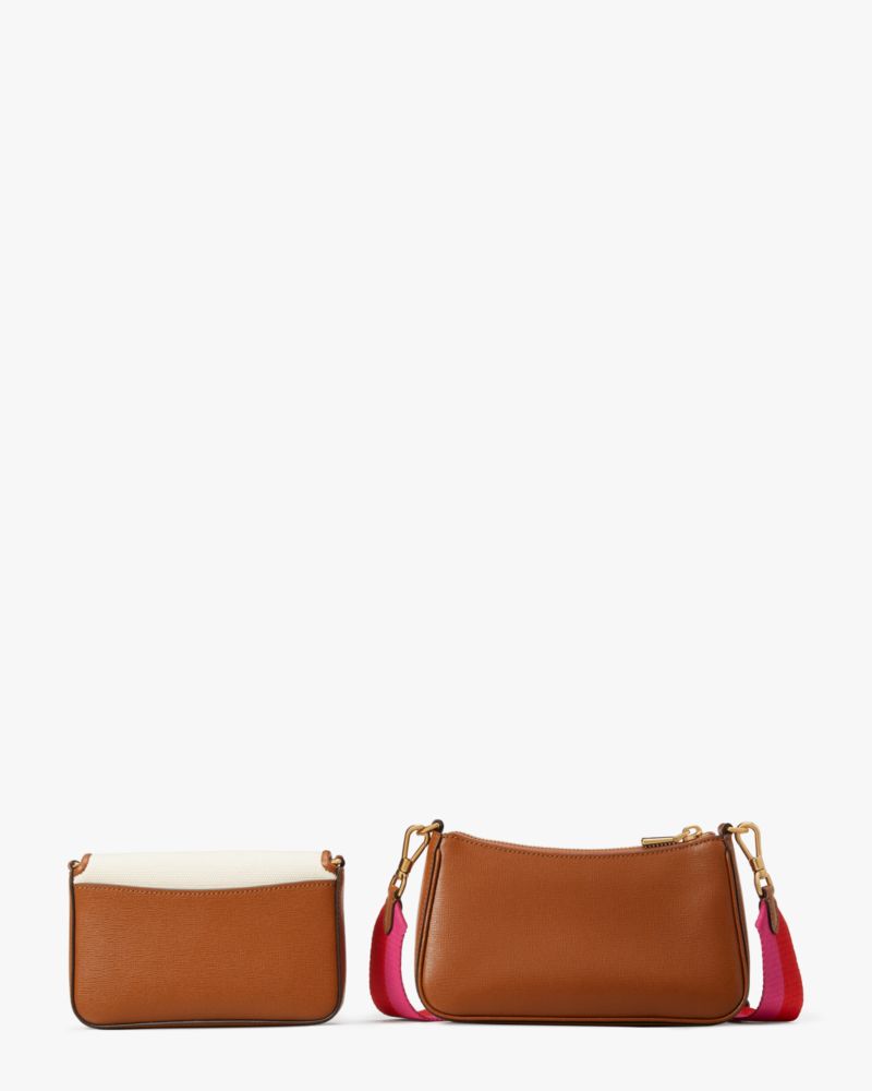 Kate Spade,Double Up Racing Stripe Canvas Crossbody,
