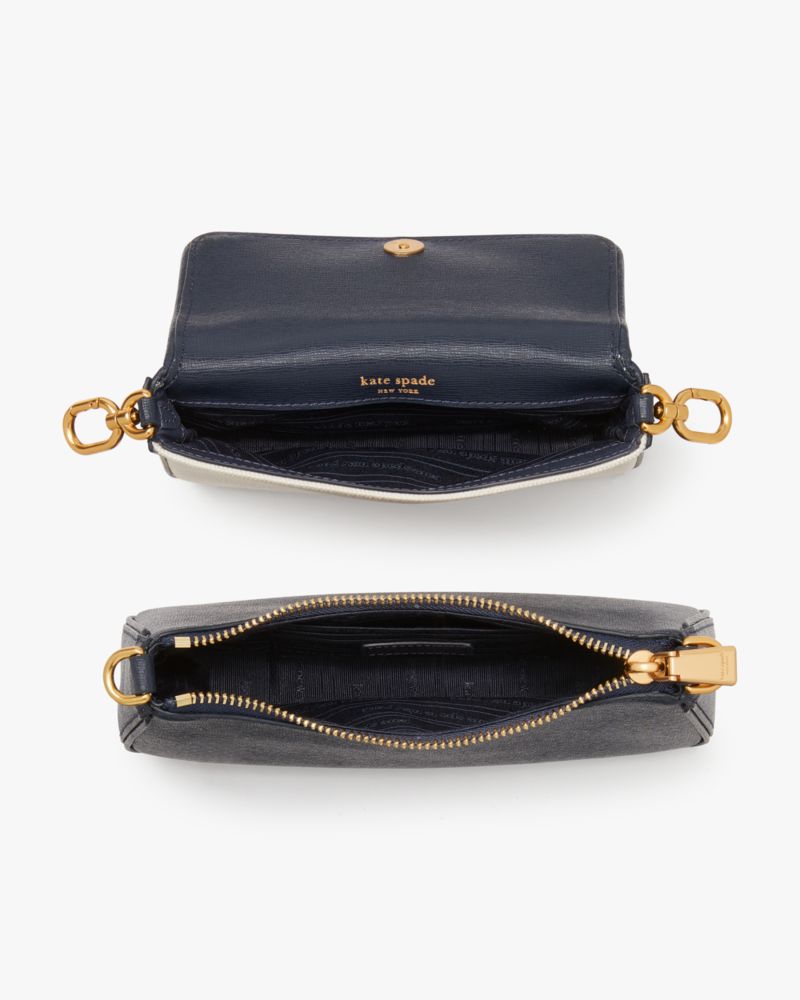 Kate Spade,Double Up Racing Stripe Canvas Crossbody,