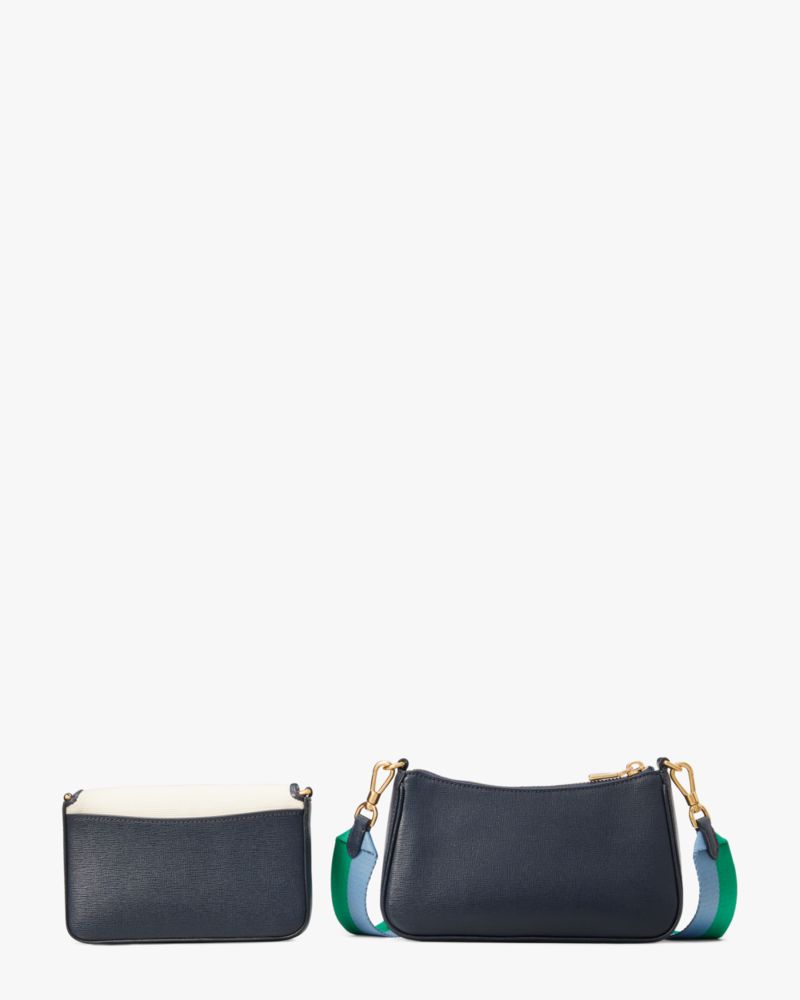 Kate Spade,Double Up Racing Stripe Canvas Crossbody,