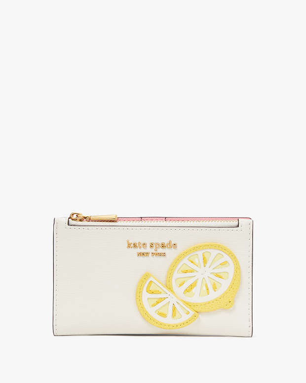 Lemon Drop Appliqué Small Slim Bifold Wallet | Kate Spade New York