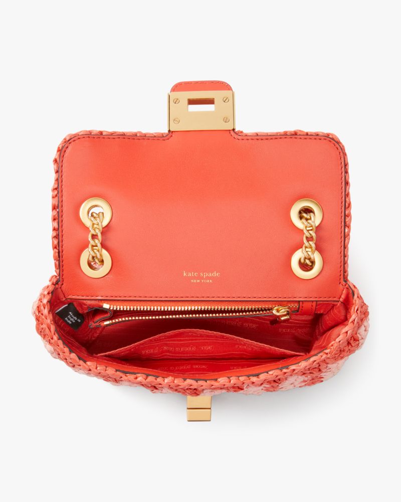 Kate Spade,エブリン ストライプ クロシェ ラフィア スモール ショルダー クロスボディ,全てのアウトレット,レディバグマルチ