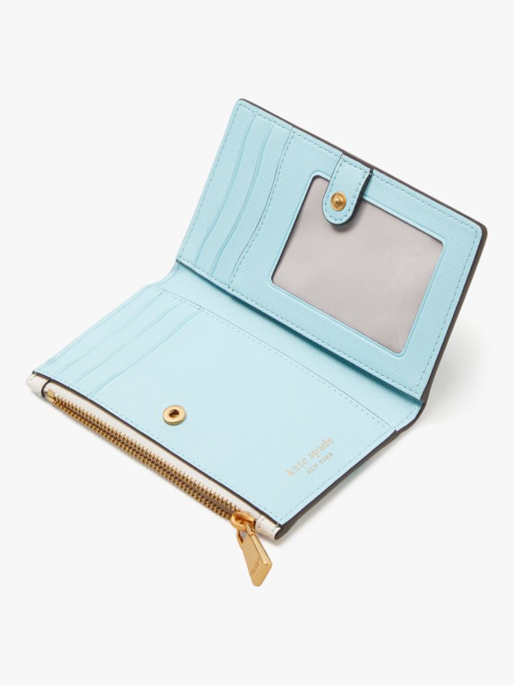 Kate Spade,モーガン シーシェル エンボス スモール スリム バイフォールド ウォレット,全てのアウトレット,クリームマルチ