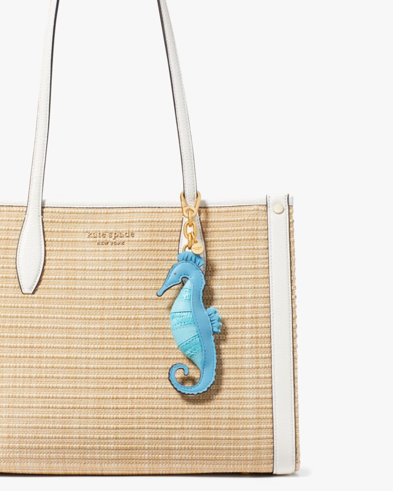 Kate Spade,What The Shell Embroidered Seahorse Bag Charm,Blazer Blue Multi