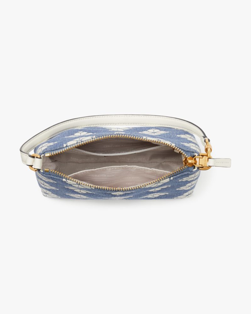 Kate Spade,Spade Flower Two-tone Canvas East West Pochette,