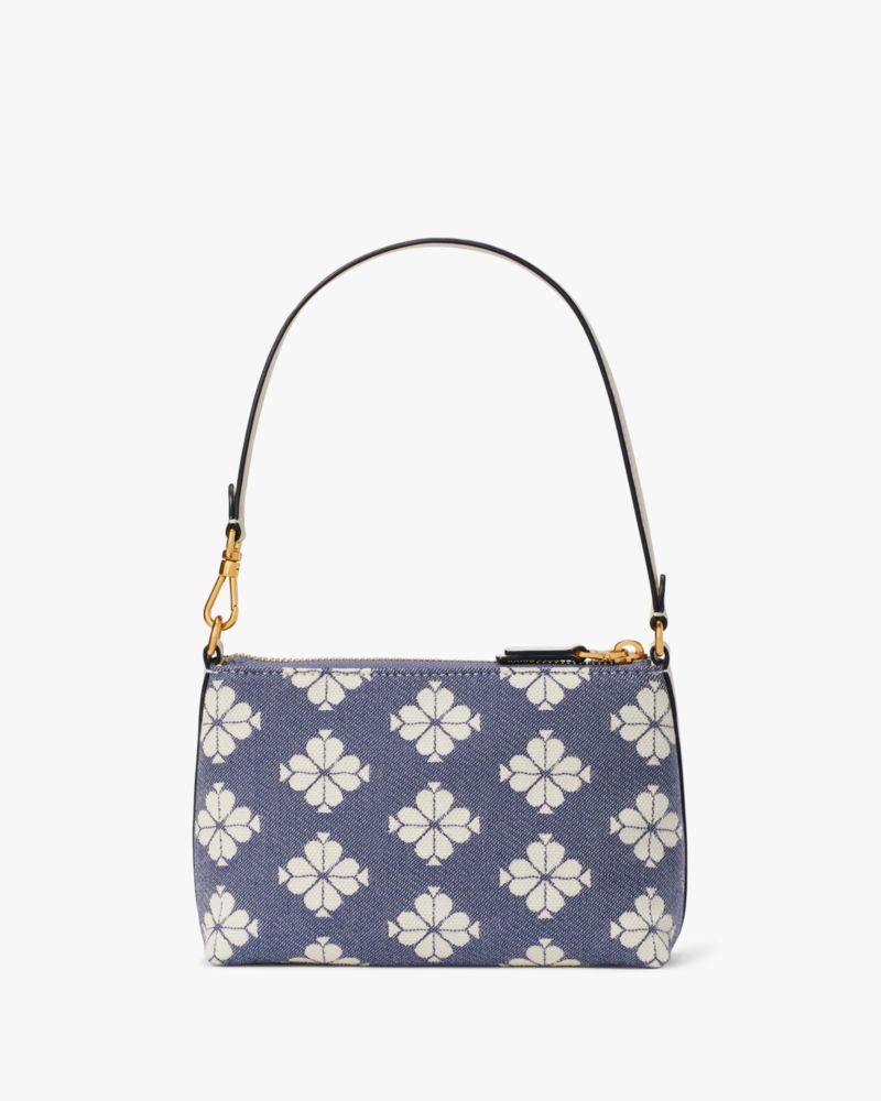 Spade Flower Two Tone Canvas East West Pochette