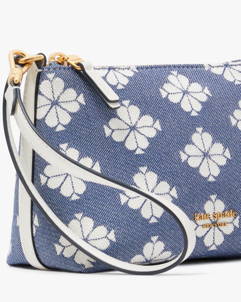 Kate Spade,Spade Flower Two-tone Canvas East West Pochette,