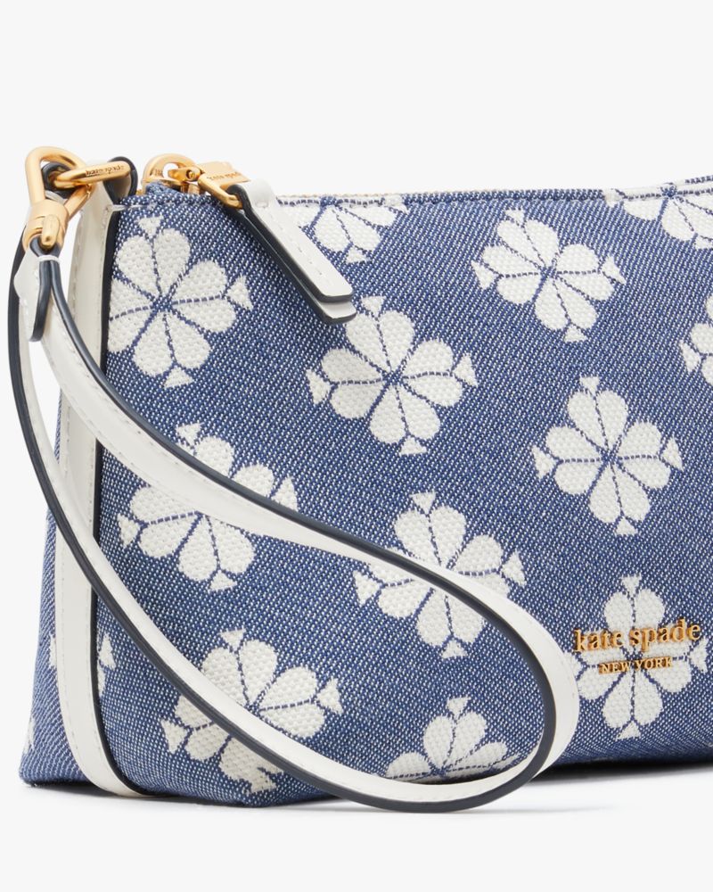 Spade Flower Two Tone Canvas East West Pochette