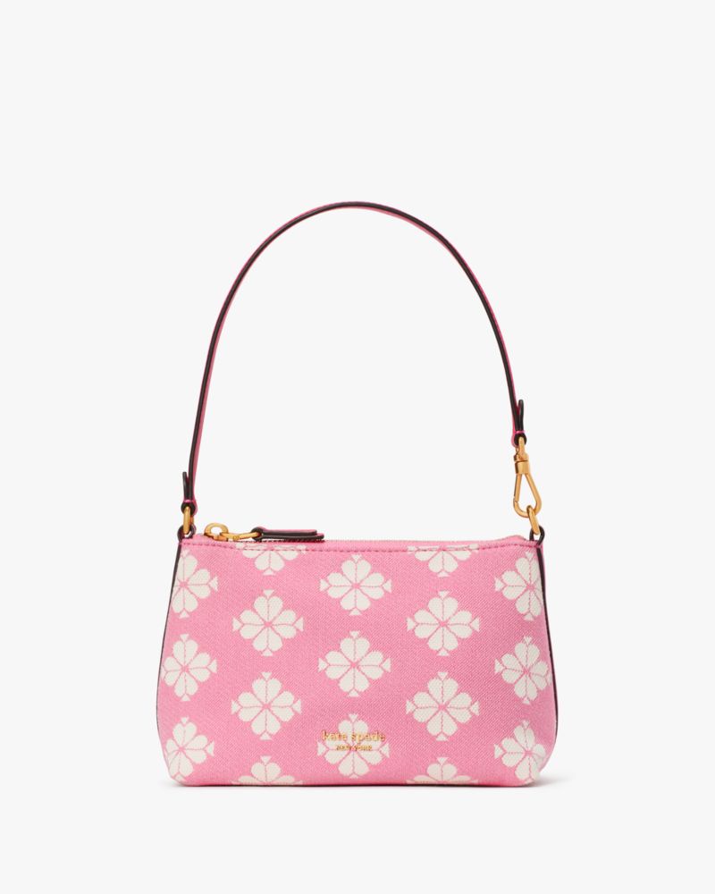 Kate Spade,Spade Flower Two-tone Canvas East West Pochette,