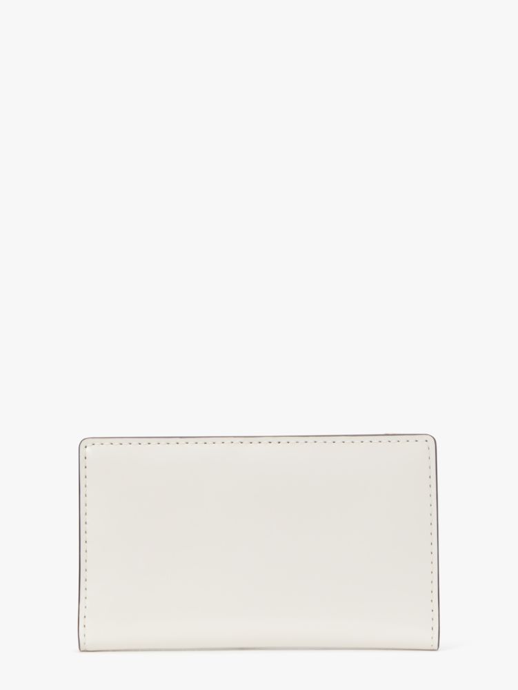 Kate Spade,Evil Eye Small Slim Bifold Wallet,Leather,Bi Fold,Metal,Novelty Embellishment,Logo,Casual,