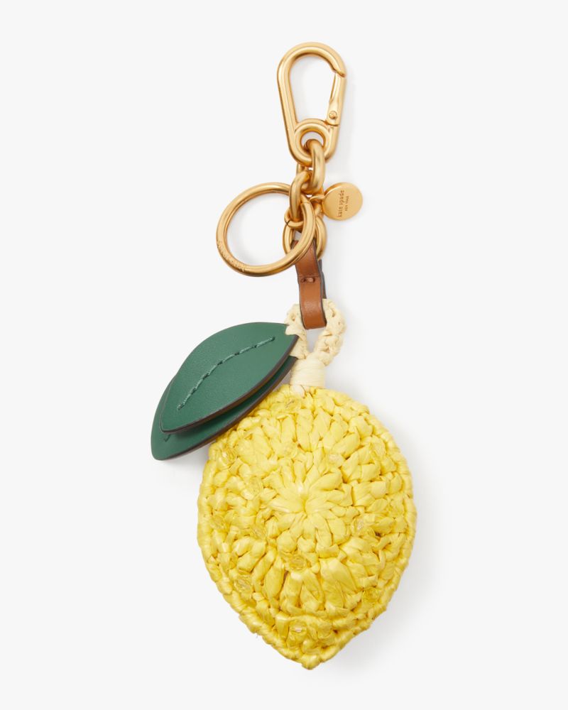 Lemon Drop Beaded Crochet Key Fob