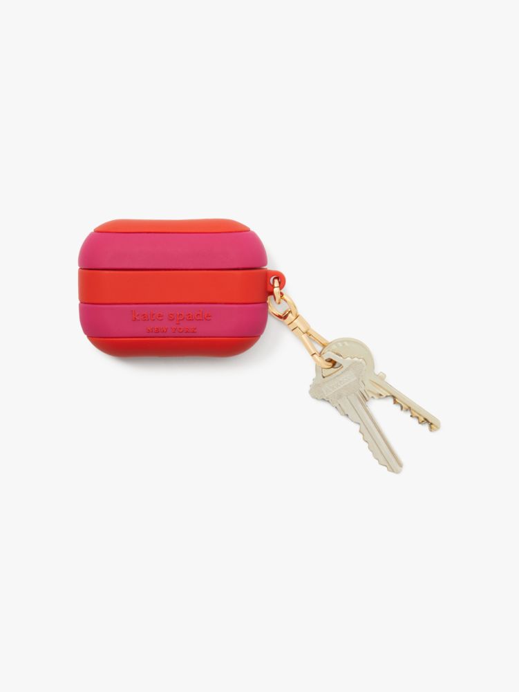 Kate Spade,Seaside Striped Silicone Airpods Case,