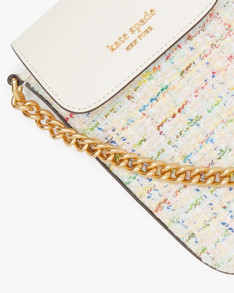 Steffie Embellished Straw North South Phone Crossbody