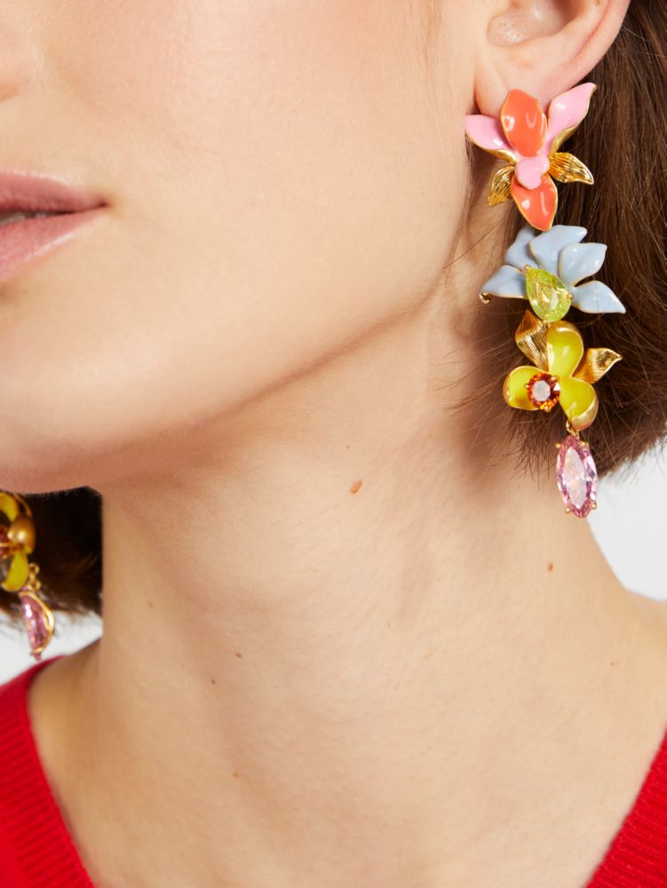 Kate Spade,Floral Frenzy Statement Earrings,