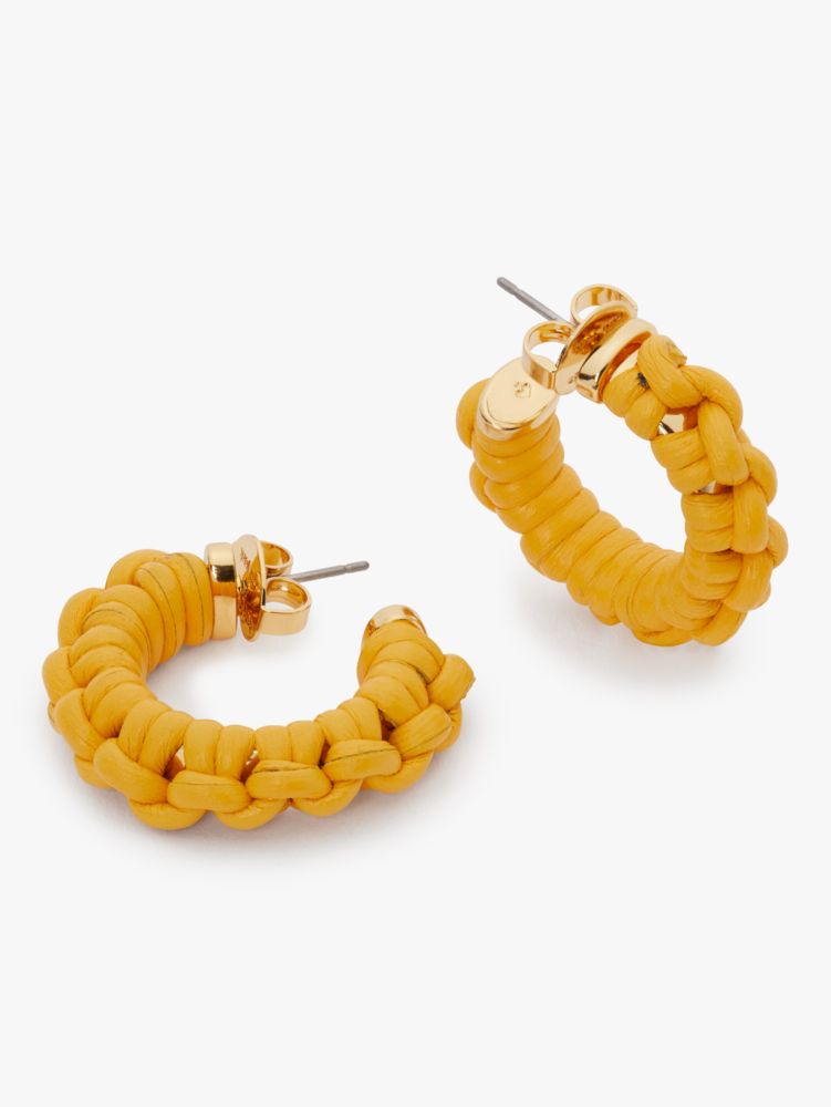 Kate Spade,Bohemia Leather Small Hoops,