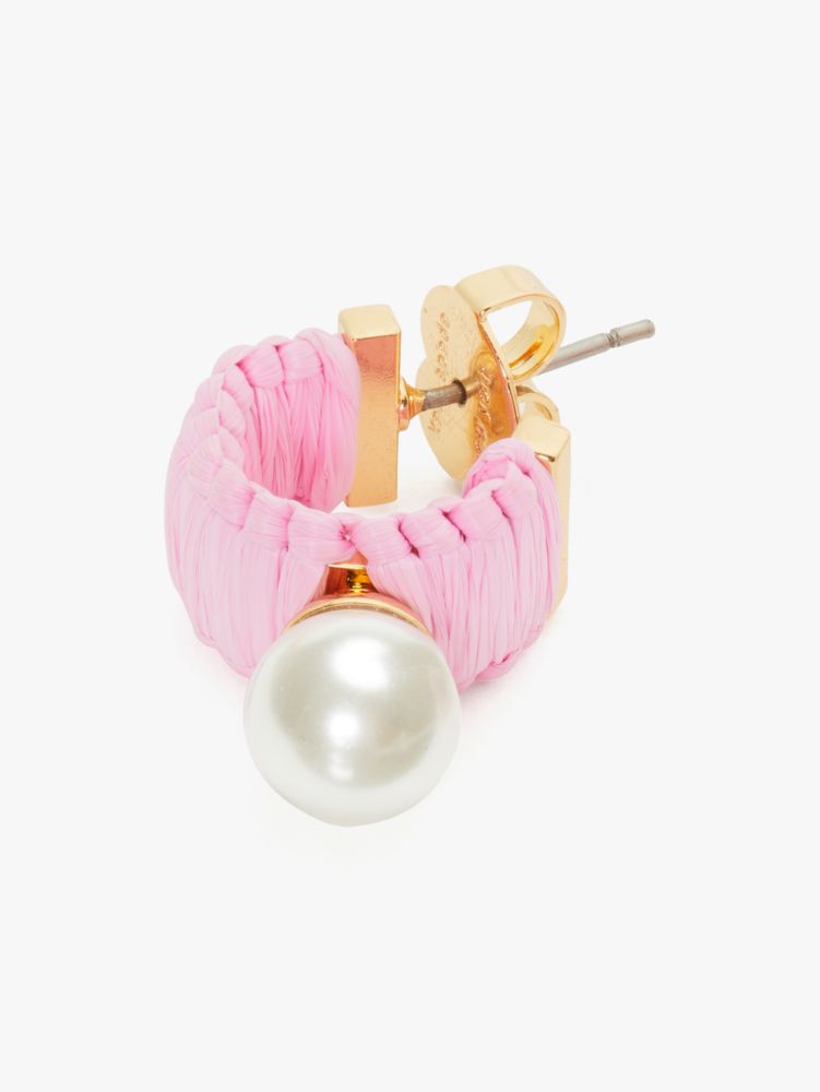 Kate Spade,Francesca Raffia Mini Hoops,Multi Color