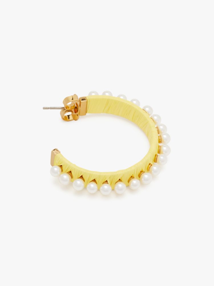 Kate Spade,Francesca Raffia Hoops,Cream Multi