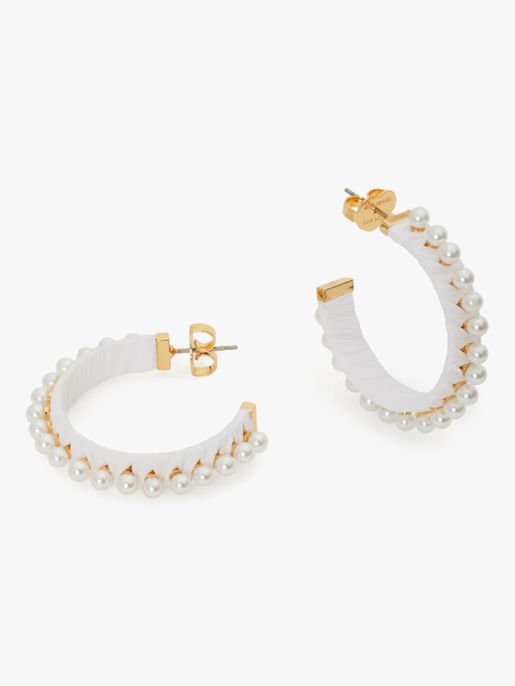 Kate Spade,Francesca Raffia Hoops,White Multi