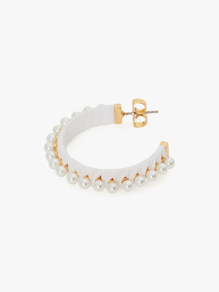 Kate Spade,Francesca Raffia Hoops,White Multi