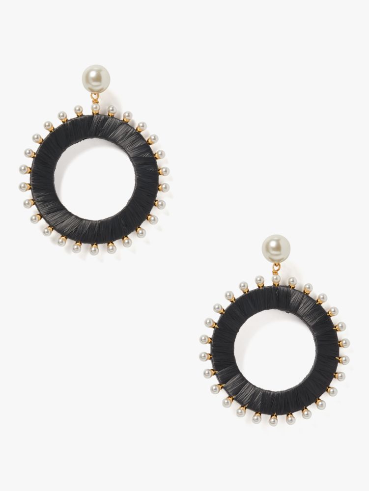 Francesca Raffia Drop Hoops