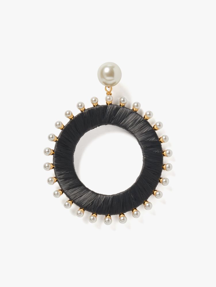 Kate Spade,Francesca Raffia Drop Hoops,