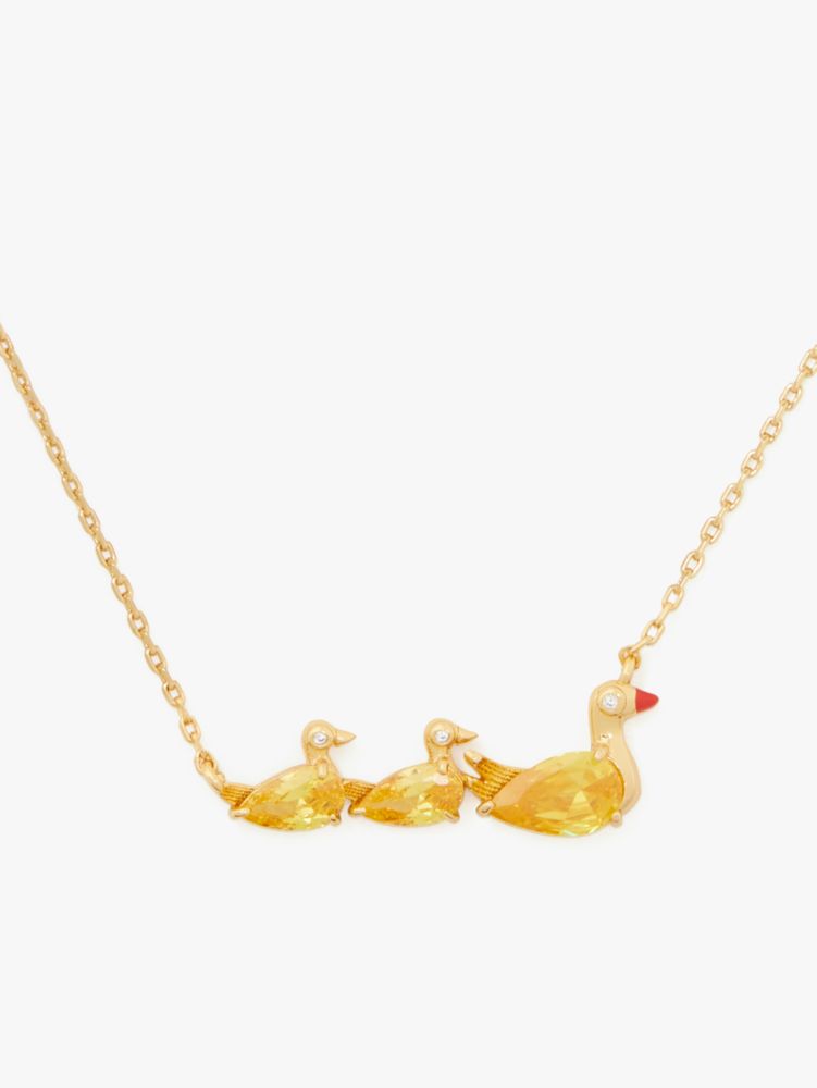 Kate Spade,Love You, Mom Ducks In A Row Pendant,Yellow Gold