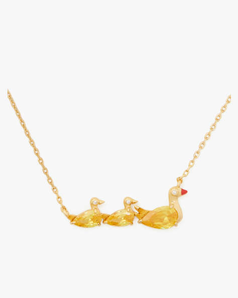 Kate Spade,Love You, Mom Ducks In A Row Pendant,Yellow Gold