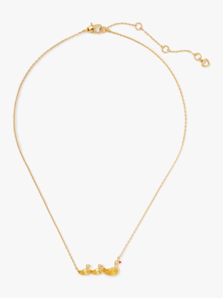 Kate Spade,Love You, Mom Ducks In A Row Pendant,Yellow Gold