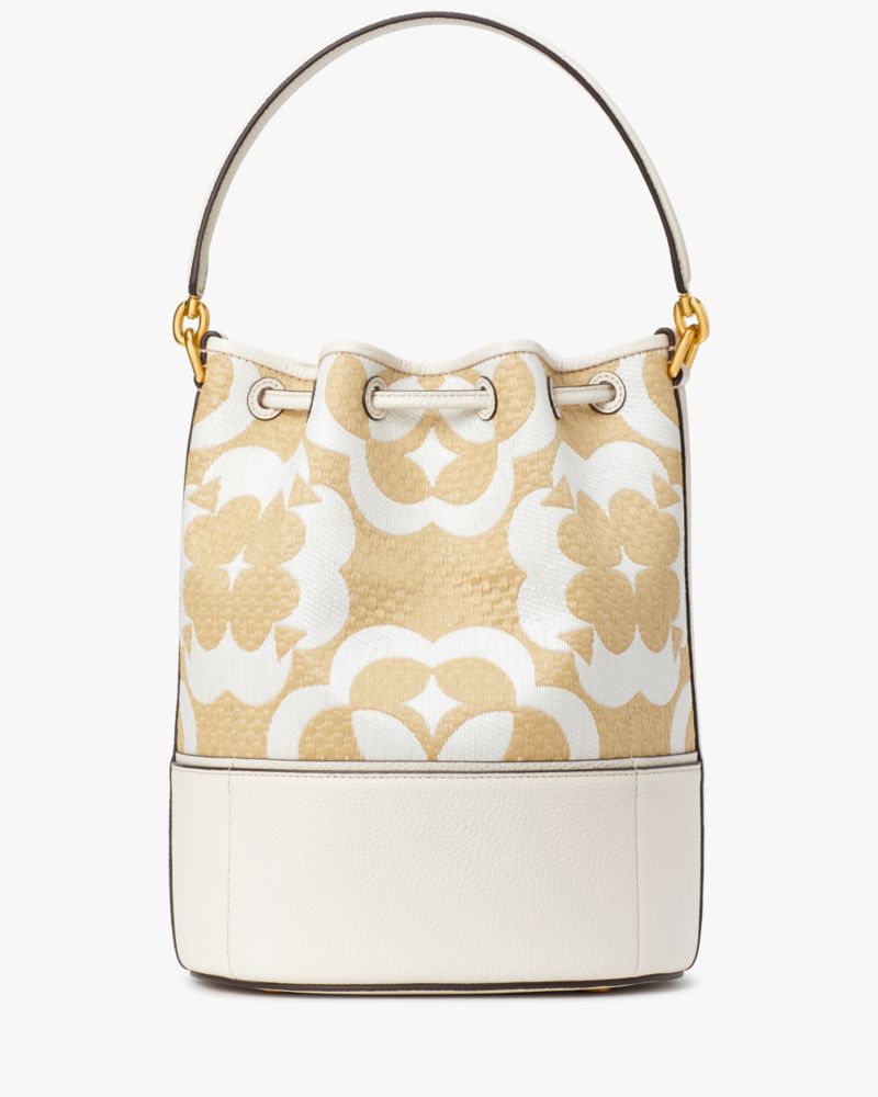 Spade Flower Monogram Raffia Gramercy Medium Bucket Bag, Kate Spade New  York in 2023