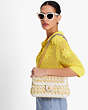 Kate Spade,evelyn striped crochet raffia medium convertible shoulder bag,