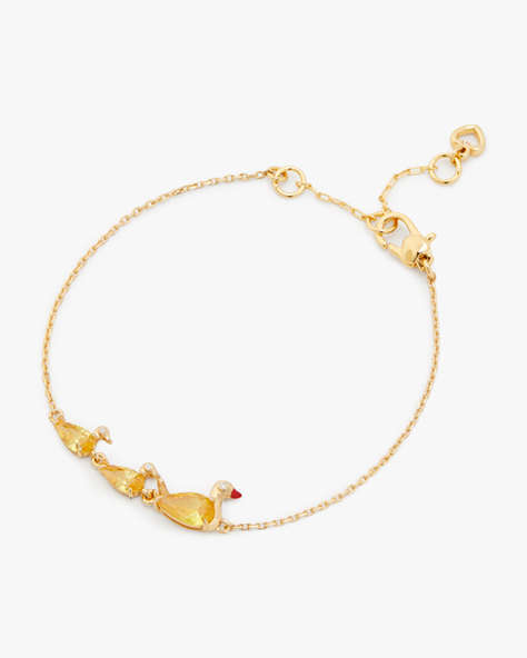 Kate Spade,Love You, Mom Ducks In A Row Bracelet,Yellow Gold