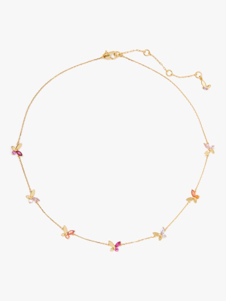 Kate Spade,Social Butterfly Necklace,Pink Multi