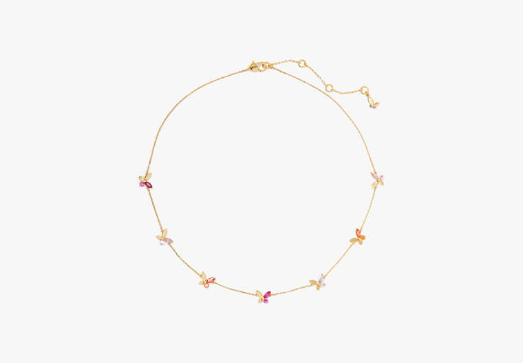 Kate Spade,Social Butterfly Necklace,Pink Multi