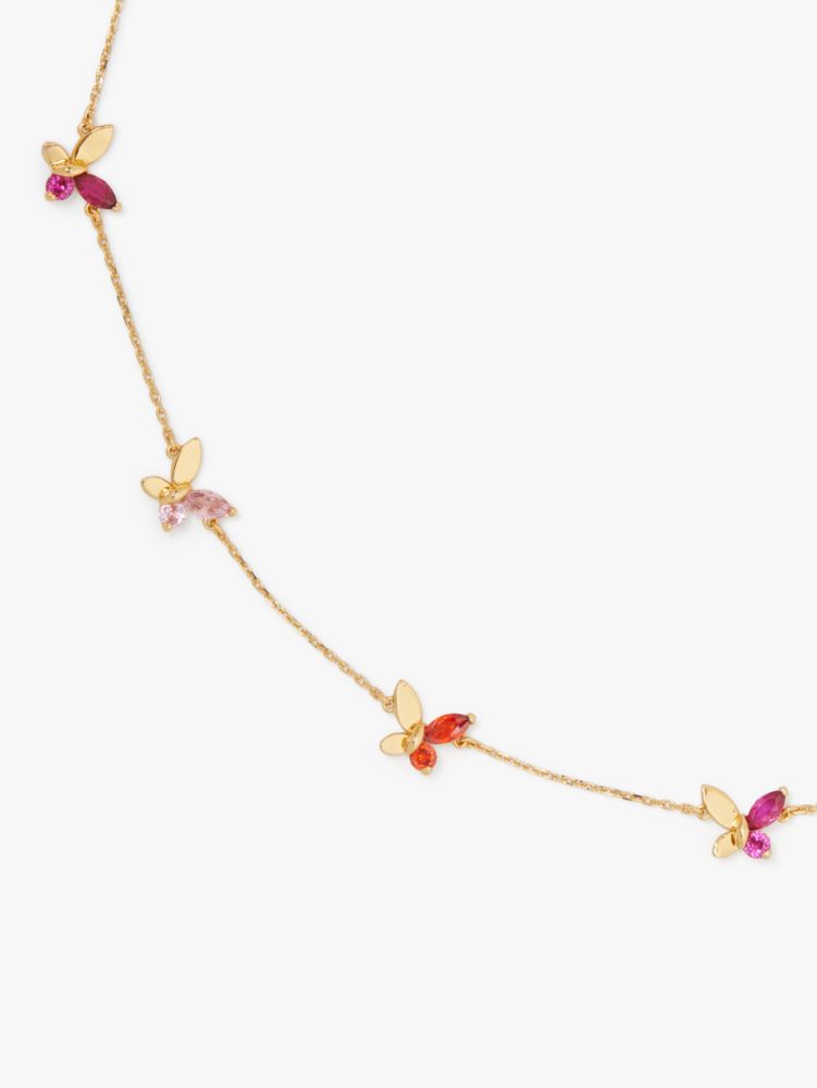 Kate Spade,Social Butterfly Necklace,Pink Multi