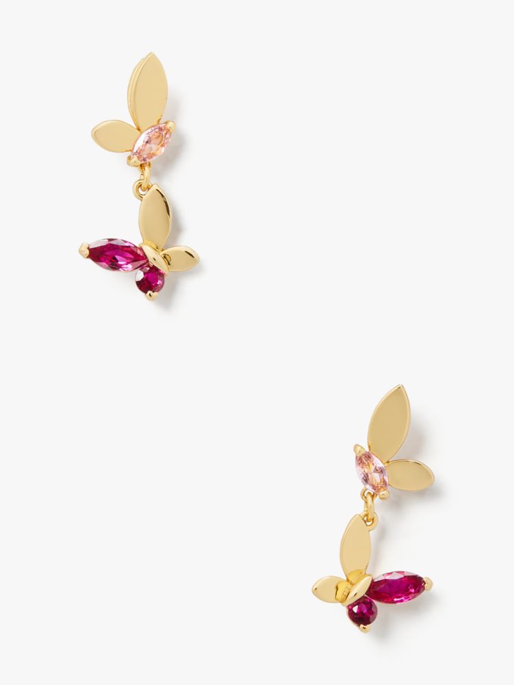 Kate Spade,Social Butterfly Drop Earrings,Pink Multi