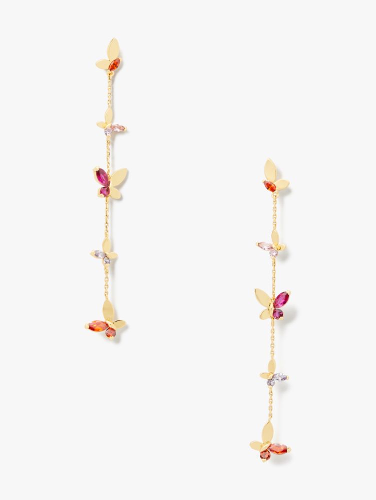 Kate Spade,Social Butterfly Linear Earrings,Pink Multi