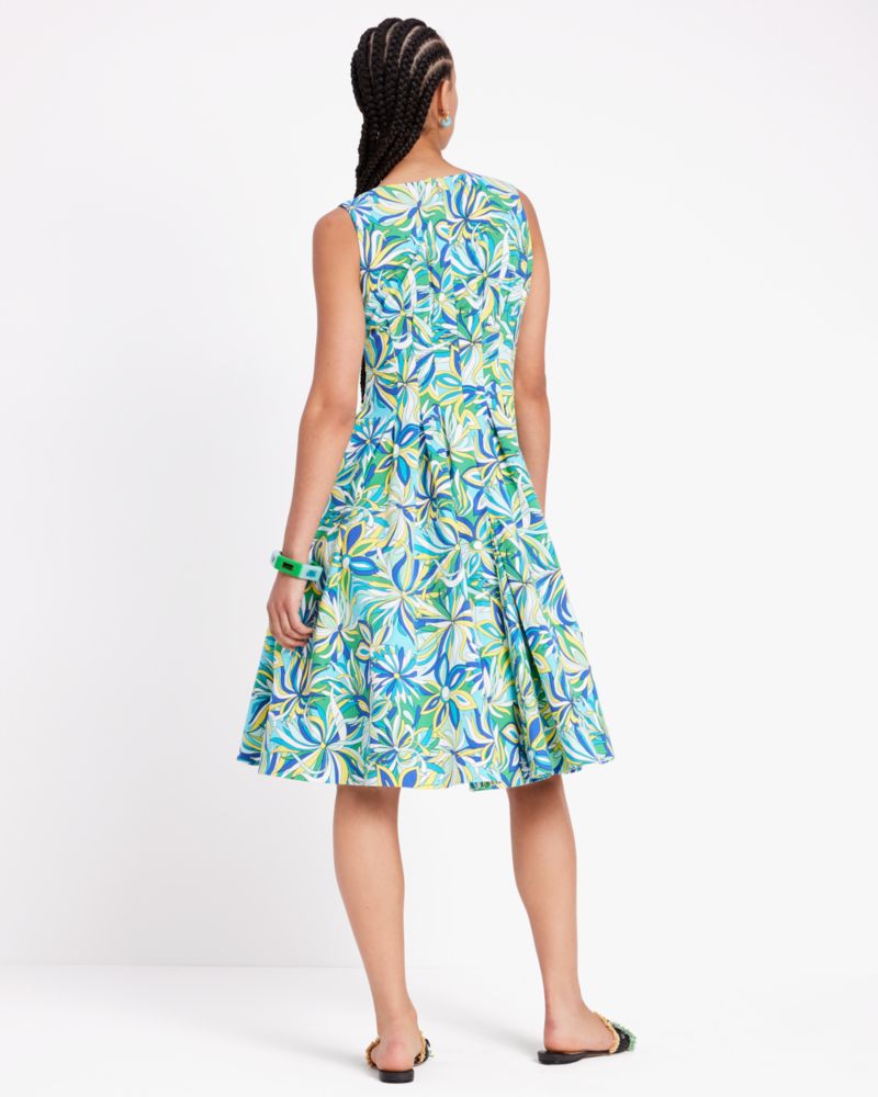 Kate Spade,Anemone Floral Amelia Dress,Cocktail,Glacier Blue Multi