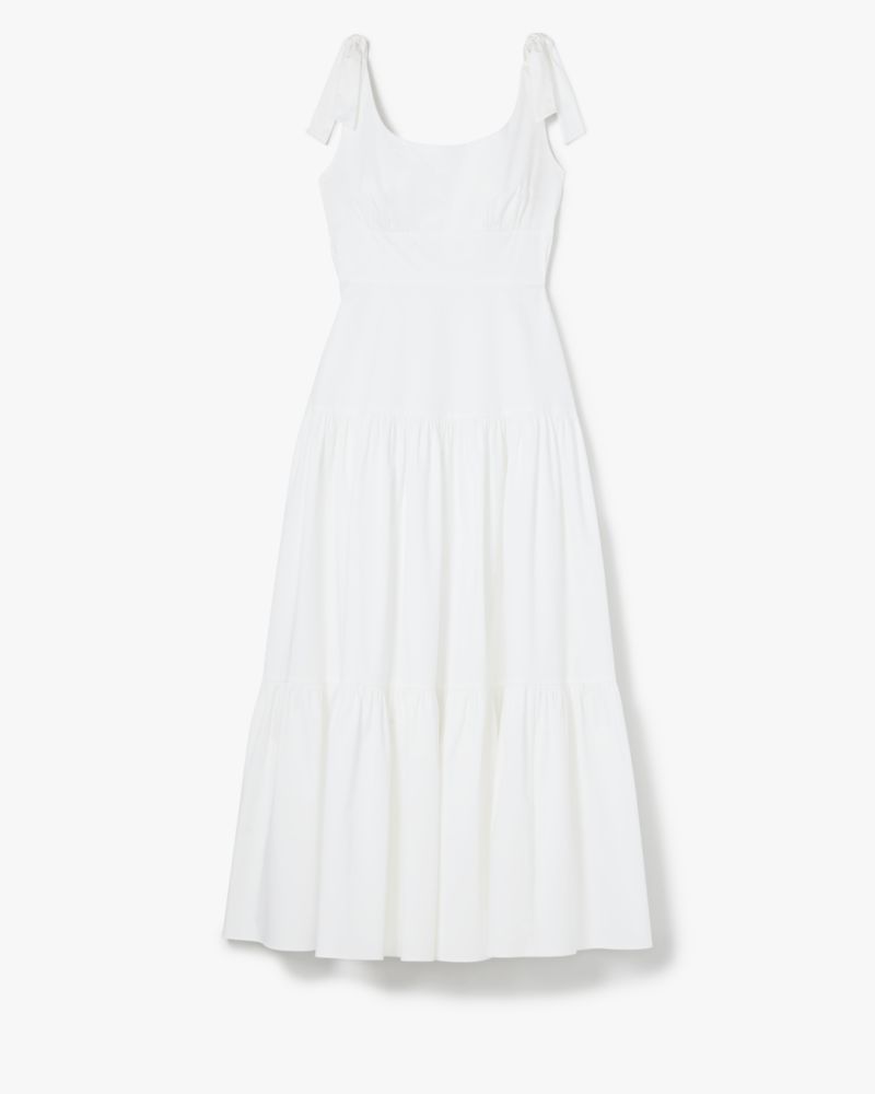 Kate Spade,Poplin Tiered Maxi Dress,Cocktail,Fresh White