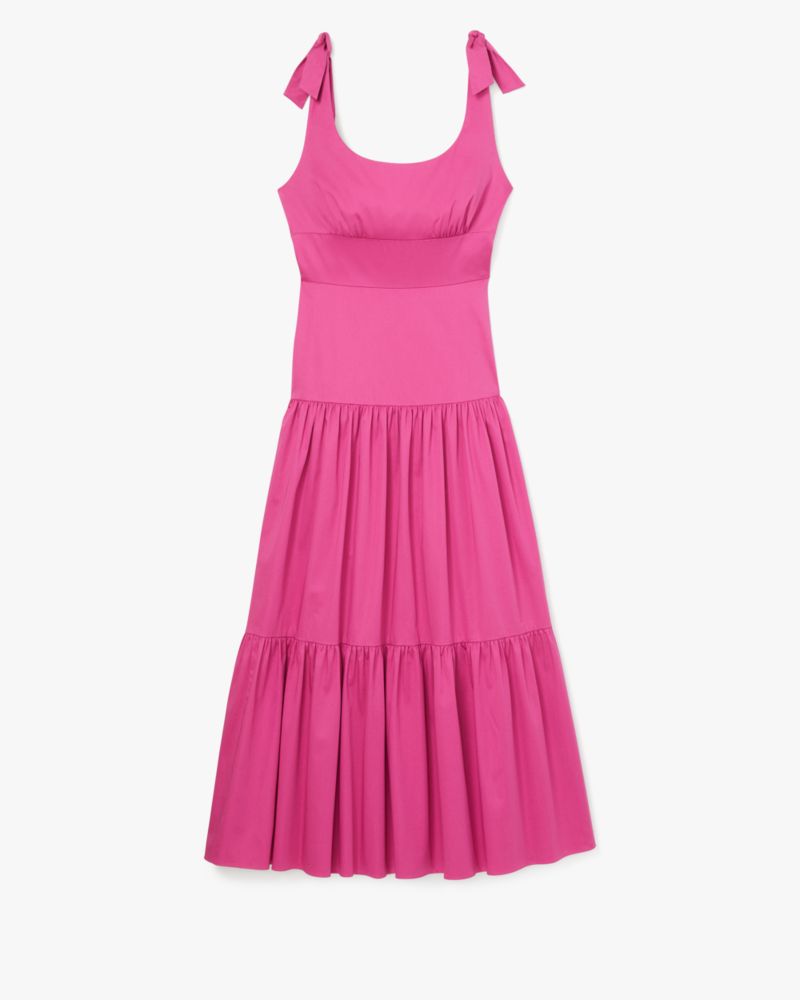 Kate Spade,Poplin Tiered Maxi Dress,Cocktail,Rhododendron Grove