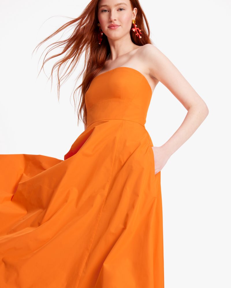 Kate Spade,Anita Taffeta Dress,Day,Satsuma