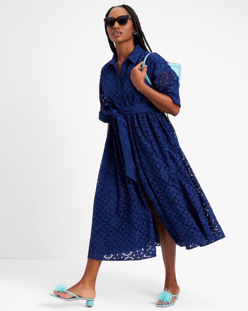 Kate Spade,Embroidered Cutwork Montauk Dress,