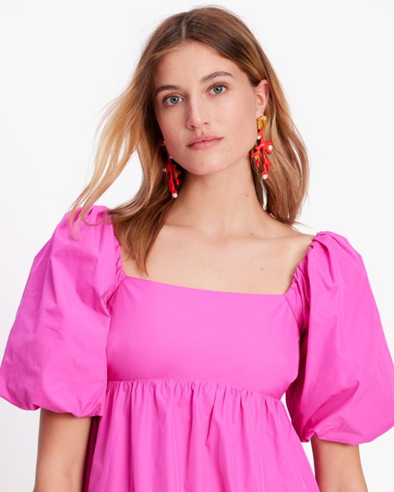 Kate Spade,Fiesta Taffeta Dress,Tropical Pink