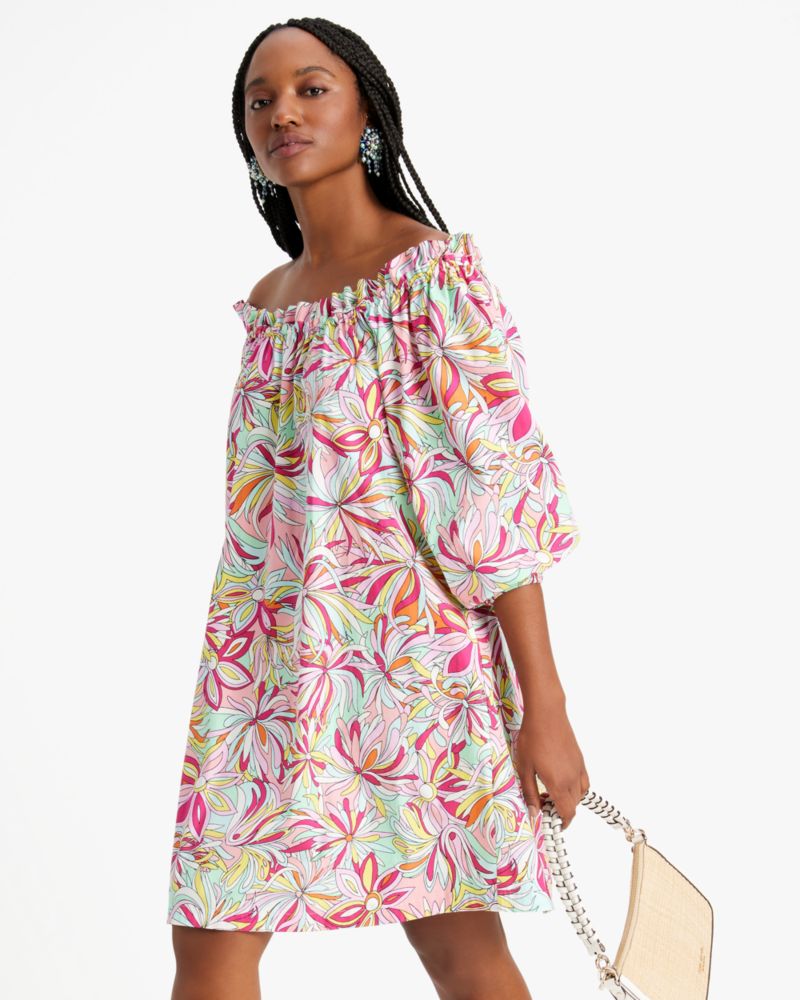 Anemone Floral Off-the-shoulder Dress