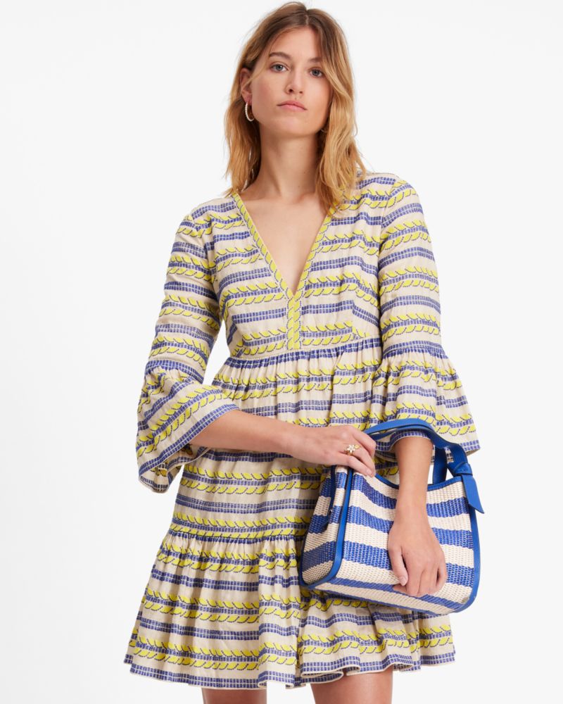 Kate Spade,Awning Stripe Embroidered Tunic,Day,